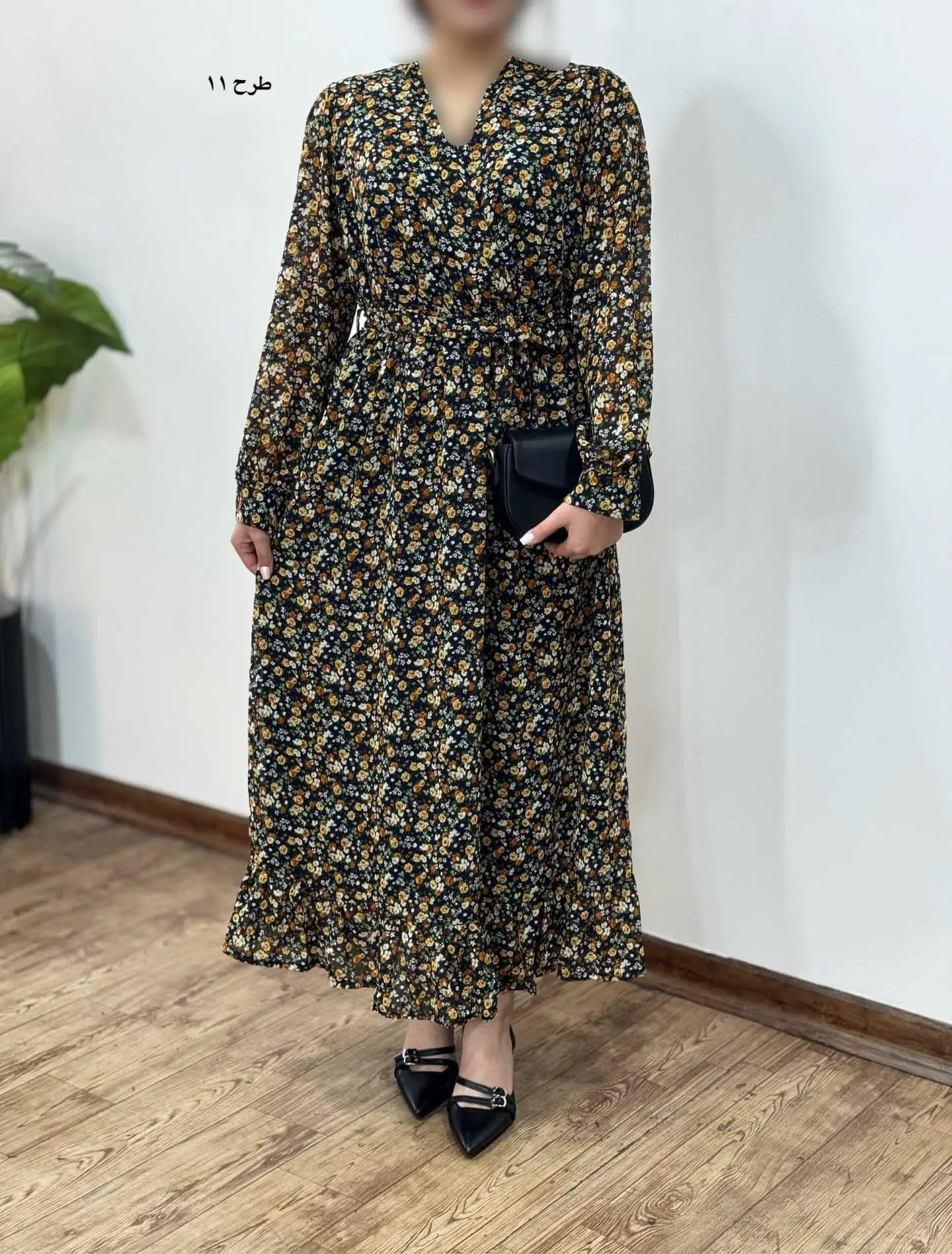 پیراهن بلند حریر آستردار آوا کد 4760